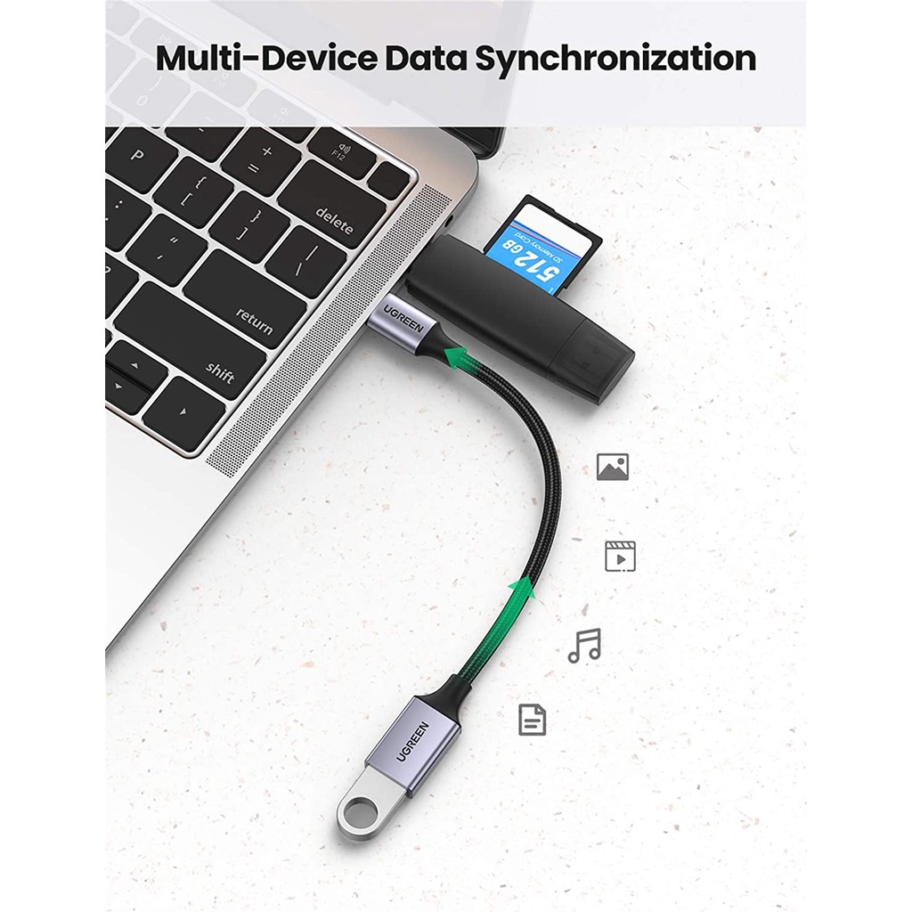 Bộ chuyển đổi USB type C sang USB 3.0 hỗ trợ OTG UGREEN 70889 - Hàng phân phối chính hãng - Bảo hành 18 tháng