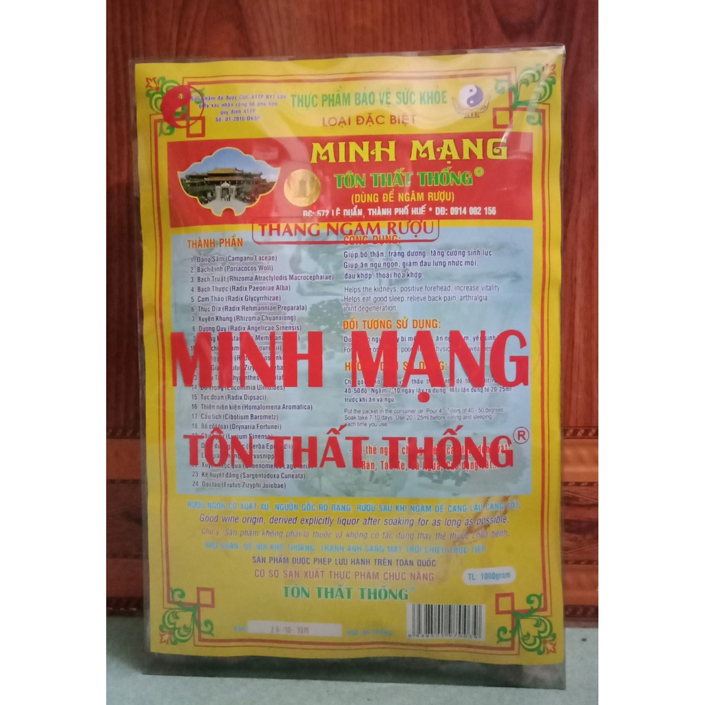 Minh Mạng Thang Huế 1000g có NHÂN SÂM, NHUNG HƯƠ, SAO BIỂN...