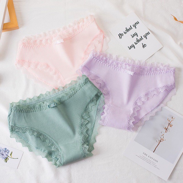 Quần lót cotton cạp ren nâng mông xuất Nhật QL99-Ha Song Shop