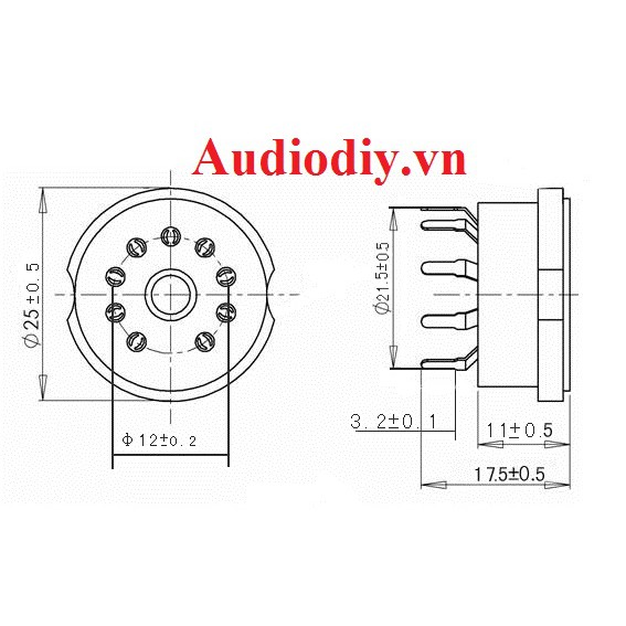 Đế đèn 9 chân PCB