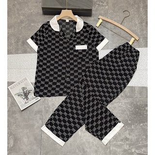 Bộ pijama cộc dài nữ chất liệu lụa mango mềm, mịn, mát