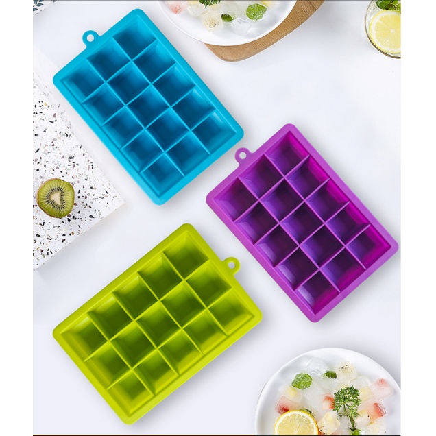 Khay đá, khay trữ đông bằng silicon có nắp ngăn mùi tủ lạnh