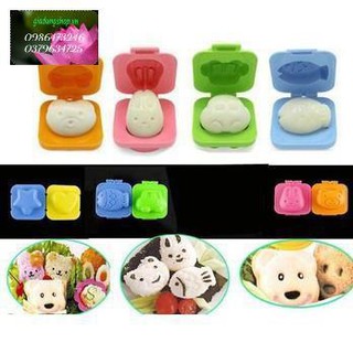 Bộ 6 khuôn cơm, ép bánh hình thú