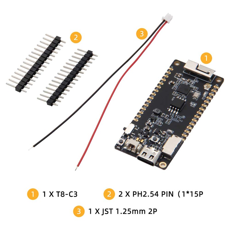 Bảng Mạch Phát Triển YXA T8-C3 ESP32-C3 WiFi BT5.0 Không Dây Với Thẻ TF Và Đèn Flash 4MB Cho Ăng Ten 3D