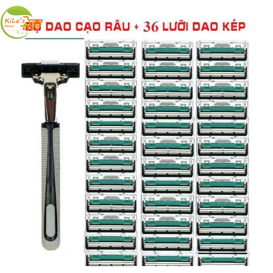 Dao Cạo Râu Siêu Bén, Cạo Siêu Sạch, Siêu Êm (Tặng Kèm 36 Lưỡi Dao Kép)