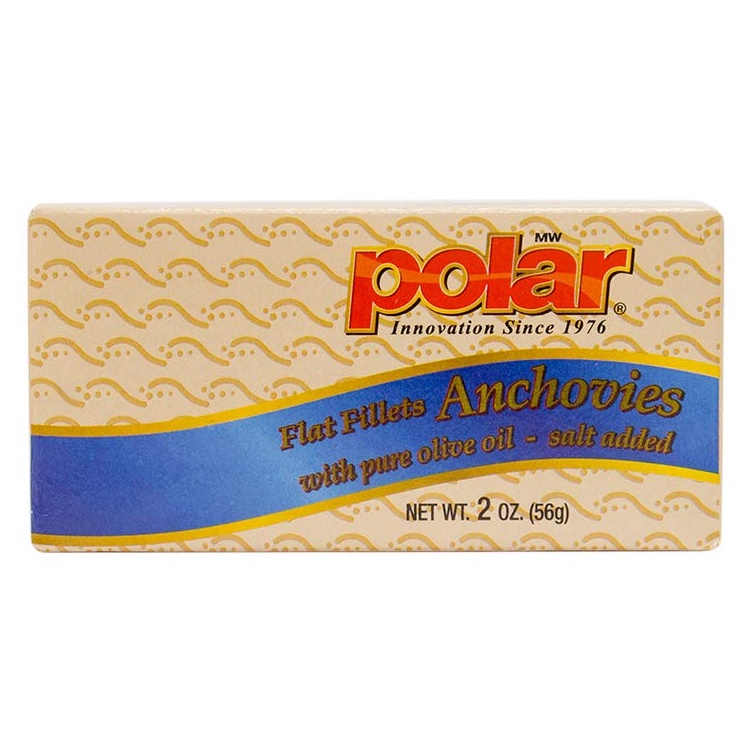 [HÀNG MỸ - DATE 2023] Cá cơm phi lê đóng hộp Polar Flat Anchovies In Olive Oil 56G