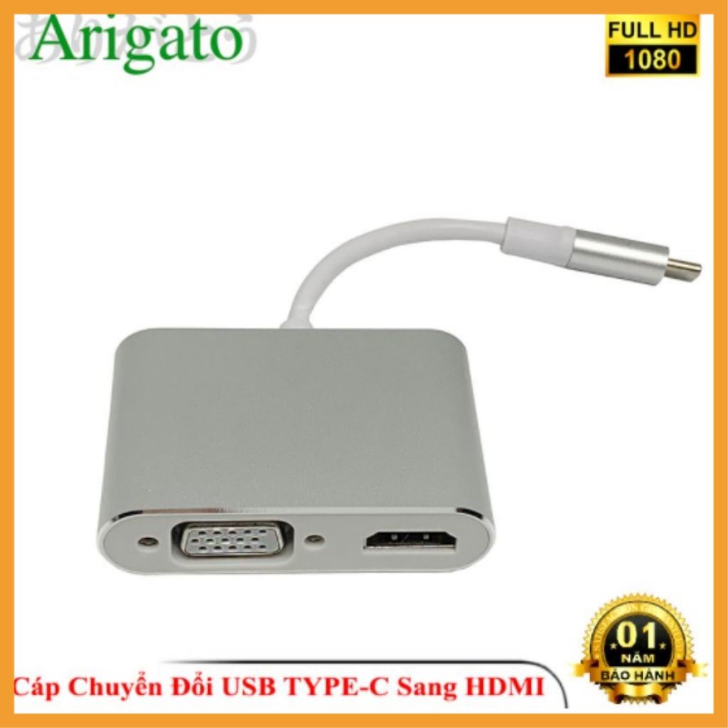 Cáp Chuyển Type C to hdmi + Usb 3.0+ type C ARIGATO Đảm Bảo Chất Lượng -Asuna