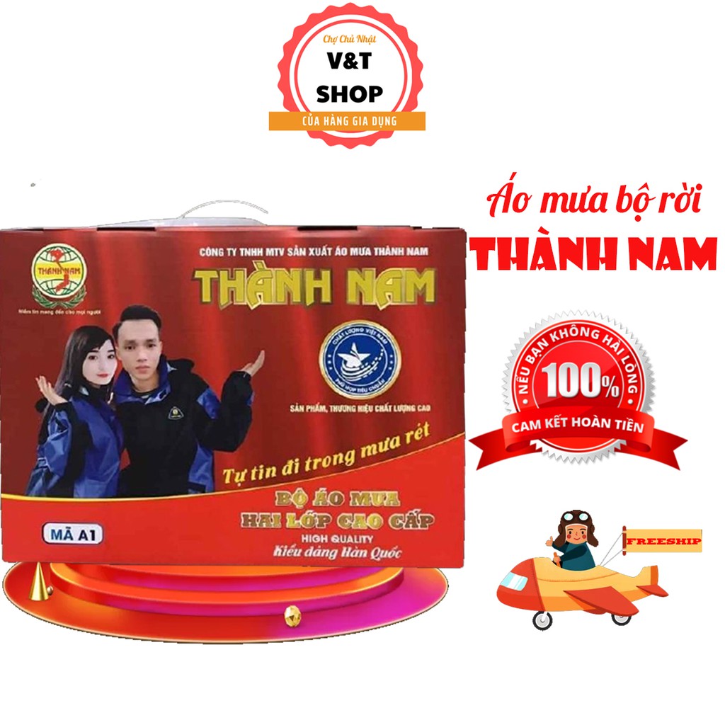 Áo mưa bộ 2 lớp Thành Nam cực dày tiện lợi, áo mưa đi phượt