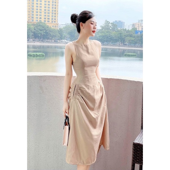 Váy túi sườn be hai bên