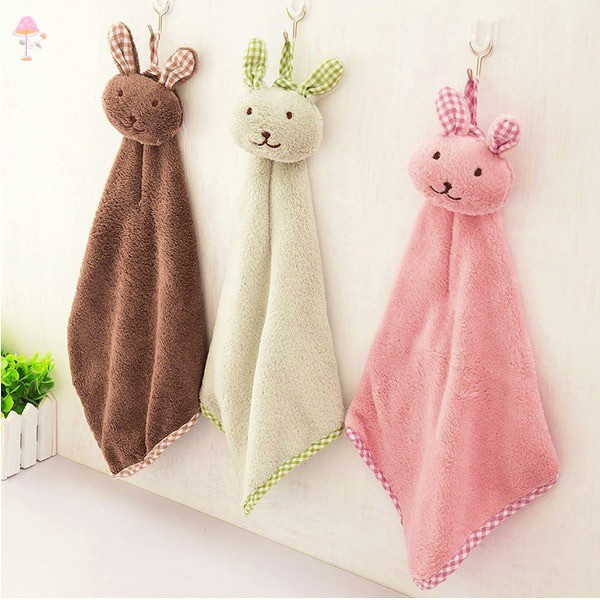 Khăn lau tay treo tường kiểu hình chú thỏ nhồi bông dễ thương