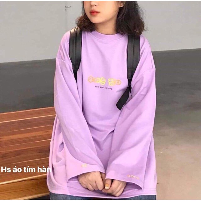 [FREESHIP ĐƠN TỪ 50K] Áo thun tím chữ Hàn chữ ngực HSU0819