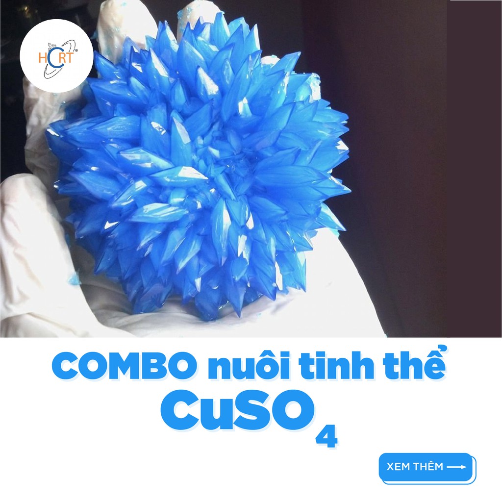 1000g - CuSO4 - Combo nuôi tinh thể Đồng (II) sunfat + hướng dẫn | HCRT store - Tinh thể học