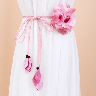 Đai váy hoa hồng lụa, dây lưng nữ hoa hồng vải