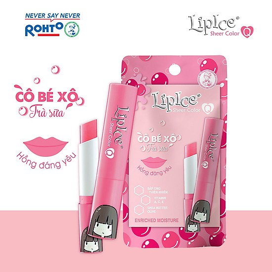 Son dưỡng môi LipIce Sheer Color Q Cô bé Xô - Mẫu Mới Hương Trà Dâu
