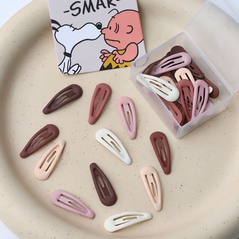 Hộp 30 kẹp 3cm sơn nhám TÔNG MÀU HÀN QUỐC dễ thương cho bé