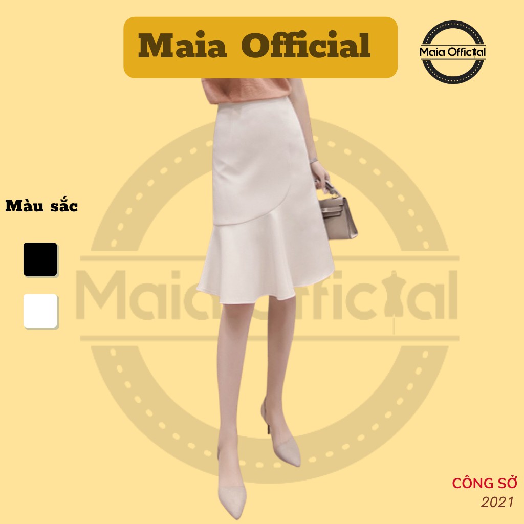 Chân váy công sở Maia Official (2 màu), kiểu đuôi cá, cách điệu, khóa kéo sau lưng CV502 | BigBuy360 - bigbuy360.vn