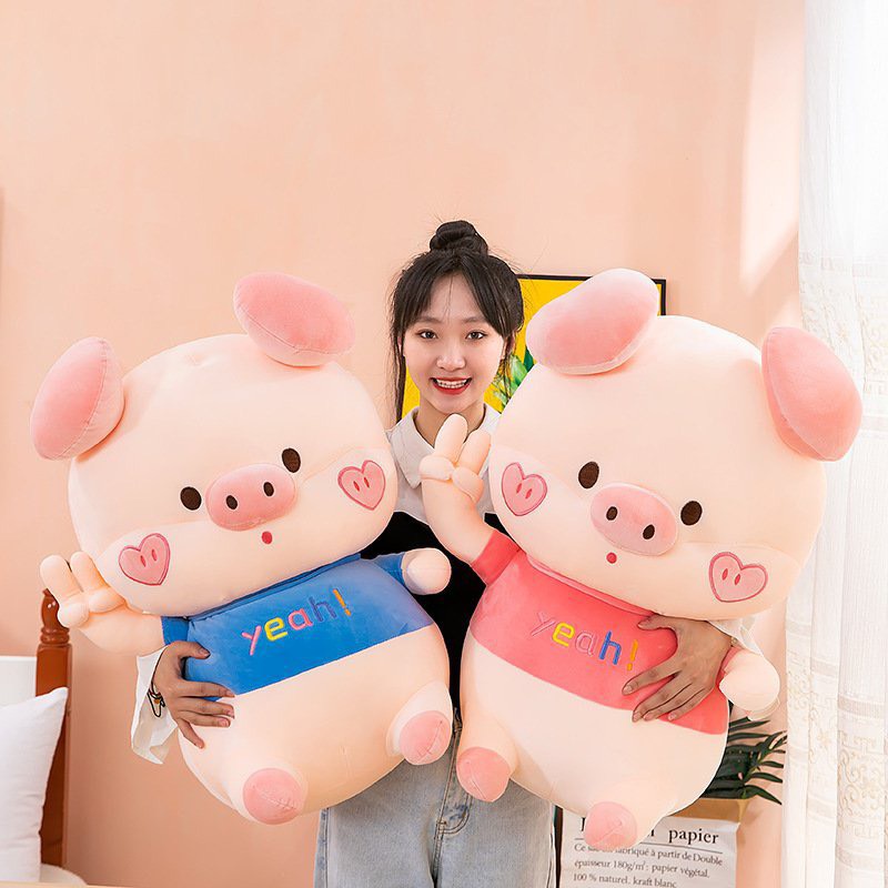 Gấu Bông Heo Má Tim , Thú Nhồi Bông Lợn Cute Hot Trend Chất Miniso Cao Cấp Siêu Mềm Mịn