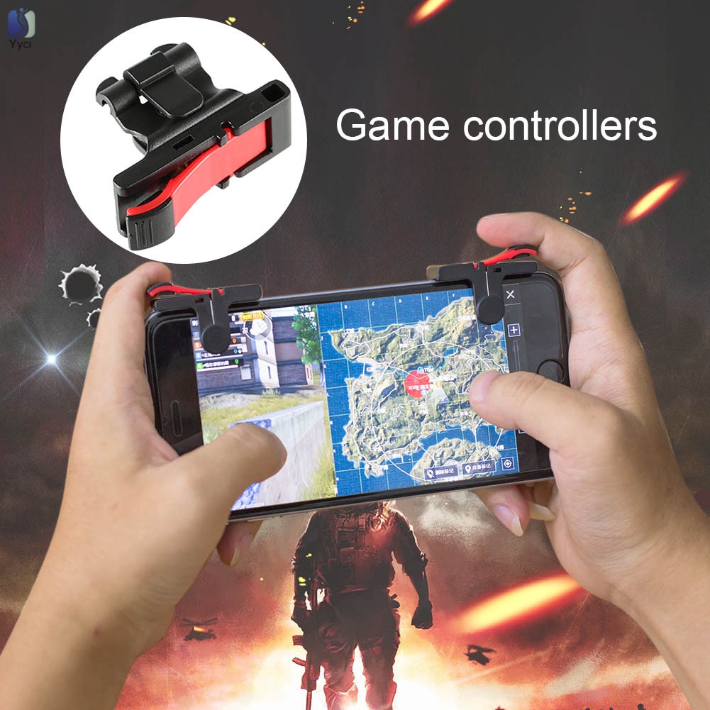Yy 1Pair Phone Gamepad Joysticks Trigger Fire Button Aim Shot Controller for Knives Out PUBG Games @VN