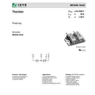 MCD40-16IO6 Thyristor Module Tháo Máy