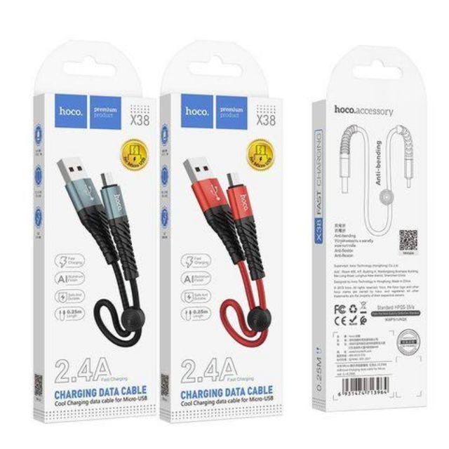 Cáp sạc MICRO USB hoco. X38 dây dù 25cm