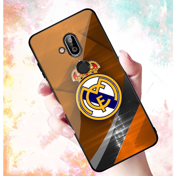 Ốp Lưng NOKIA 8.1 mặt kính cường lực cao cấp In hình Câu Lạc Bộ Bóng Đá