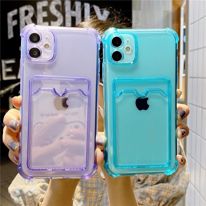 Thời Trang Ốp Điện Thoại Tpu Mềm Trong Suốt Chống Sốc Có Ngăn Đựng Thẻ Cho Iphone 11 Pro Max Xs Max Xr 8 7plus Se | BigBuy360 - bigbuy360.vn