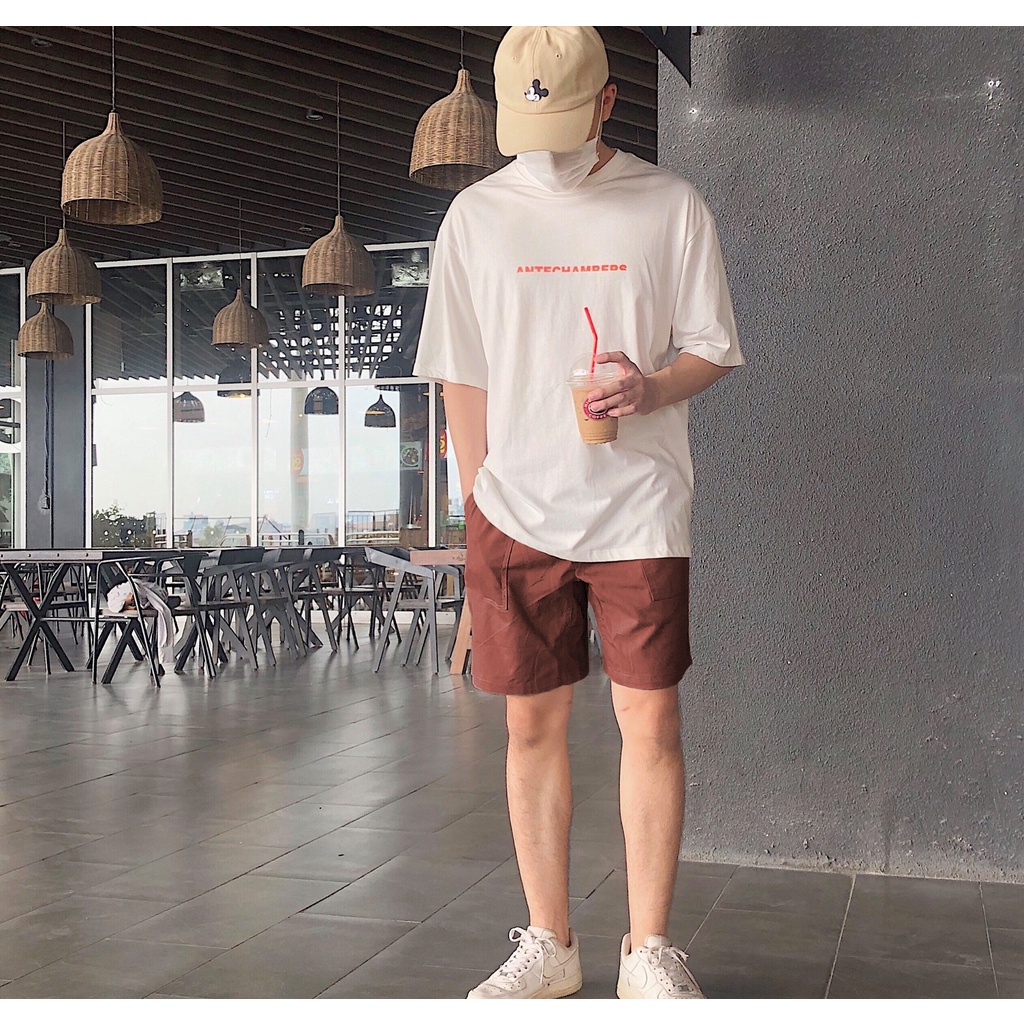 Quần Short Đùi Kaki PARIS CI Màu Trắng Form Trên Gối Co Giãn Lưng Thun Thoải Mái