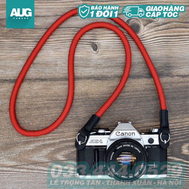 Dây đeo máy ảnh đeo cổ sợi tròn đơn cao cấp - AUG CAMERA HÀ NỘI - Camera strap