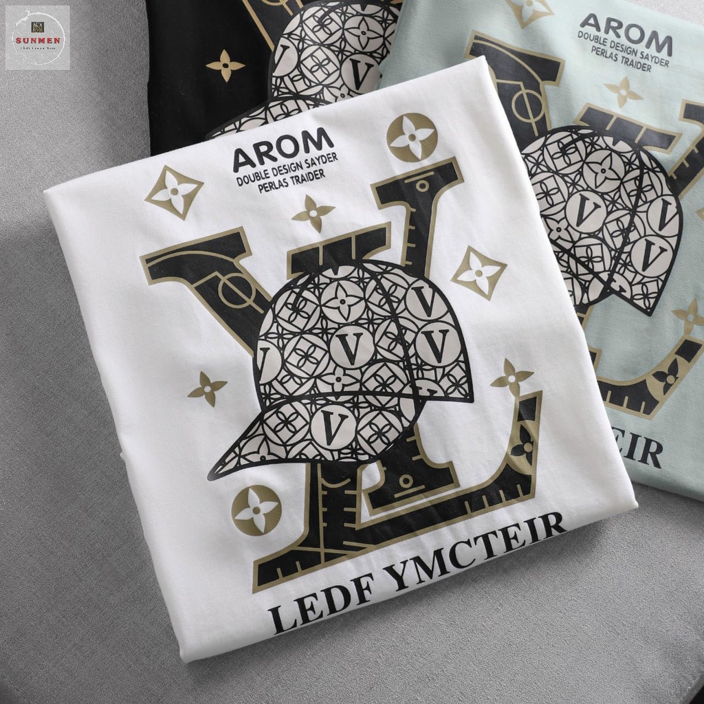 [HCM] Áo thun cộc tay nam , áo thun nam tay ngắn cổ tròn unisex from rộng chất cotton co giãn 4 chiều họa tiết LV SUNMEN