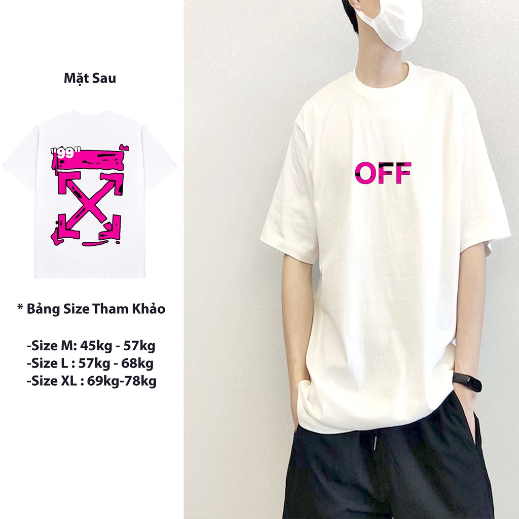 ÁO THUN, ÁO PHÔNG TAY LỠ UNISEX FORM RỘNG OVERSIZE OFF WHITE 99 FREESHIP M102