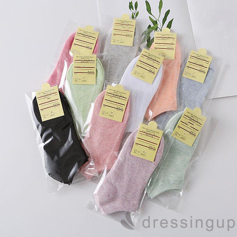 Vớ cotton cổ thấp co giãn màu sắc đơn giản 5 màu lựa chọn cho nữ