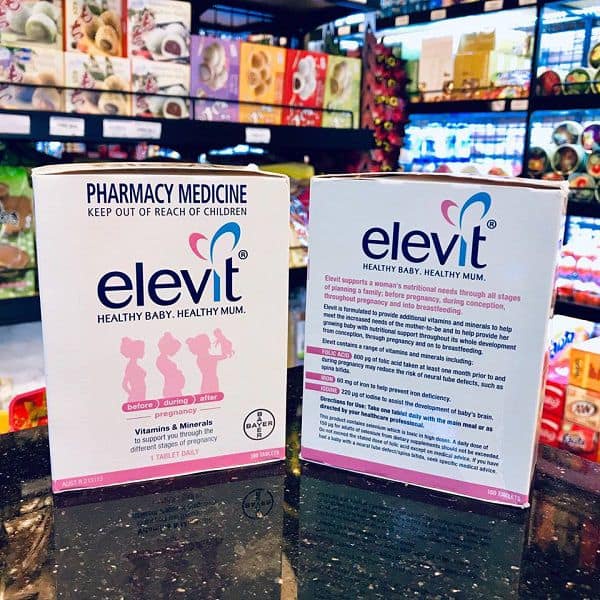 Vitamin Bầu Tổng Hợp Elevit Cho Phụ Nữ Trước, Trong và Sau Thai Kỳ (100 Viên/ Hộp)