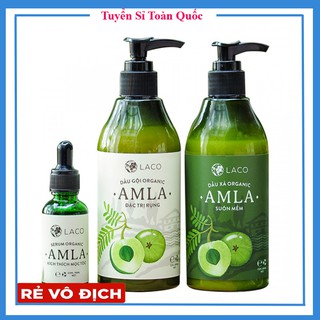 Bộ Ba Sản Phẩm Dầu Gội-Dẩu Xả-Serum Amla Laco Kích Mọc Ngăn Rụng Tóc Chính Hãng