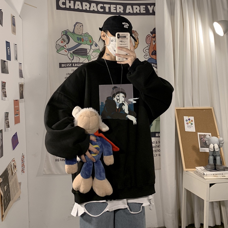 Áo nỉ tay dài cổ tròn thời trang dành cho nam