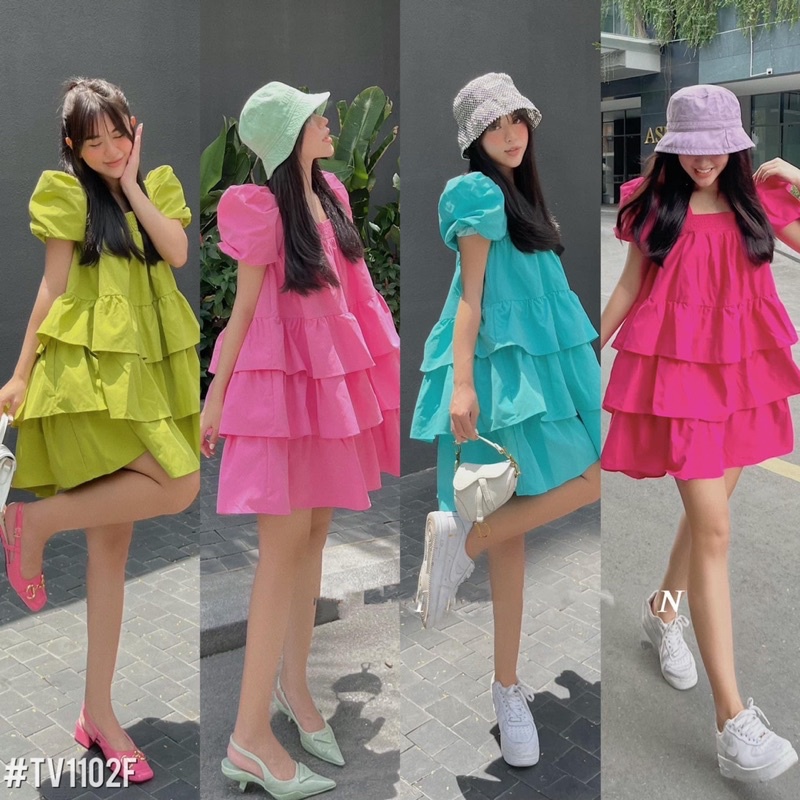 💕FREESHIP💕Váy cổ vuông ba tầng siêu sịn sò cực đẹp nhé các chị em.Uy Tín Luôn