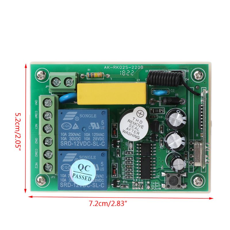 Bộ Điều Khiển Từ Xa Không Dây NAMA 433Mhz AC 220V 2CH