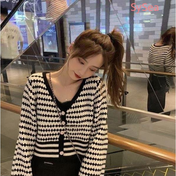 Áo Khoác Cardigan Plus size Họa Tiết Kẻ Sọc Phong Cách Retro Hàn Quốc