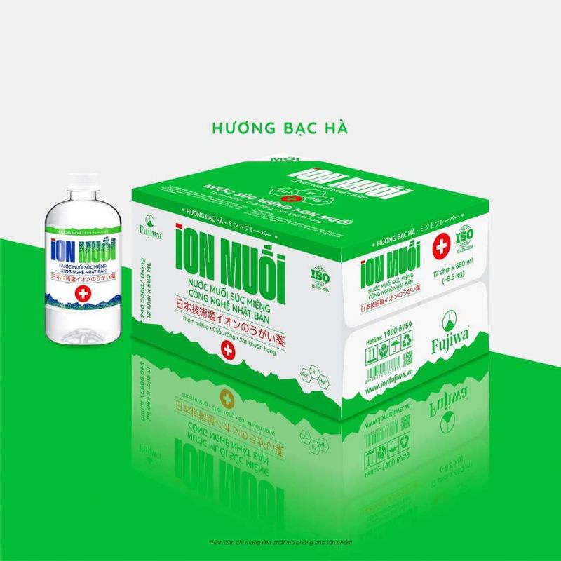 Nước súc miệng ion Muối hương Bạc hà và hương biển 680ml - FUJIWA