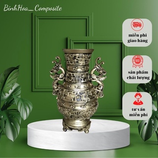 Bình hoa mẫu tai rồng composite mã bh23, lọ cắm hoa cao cấp, bình hoa trang trí