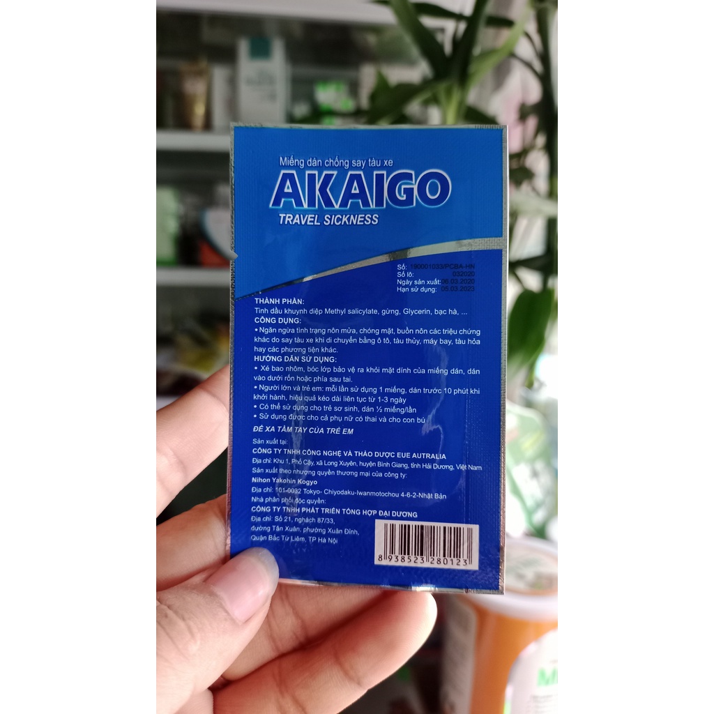 Miếng dán say xe thảo dược chống say tàu xe hiệu quả nhanh chóng trong 72h