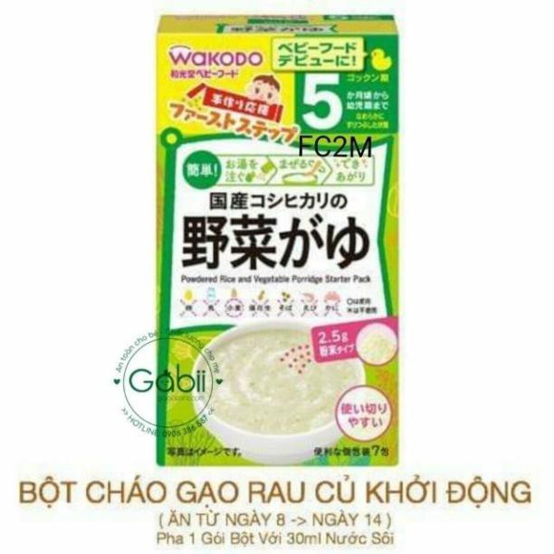 Bột cháo gạo trắng / cháo rau củ Wakodo cho bé từ 5 tháng tuổi