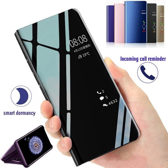 Casing Samsung galaxy A6 A8 A8Plus A6Plus A52018 A9 2018 A9S A9Pro A8star A9 star A6S A8S A9 2019 Smart Mirror Flip Leather Case View Coverr