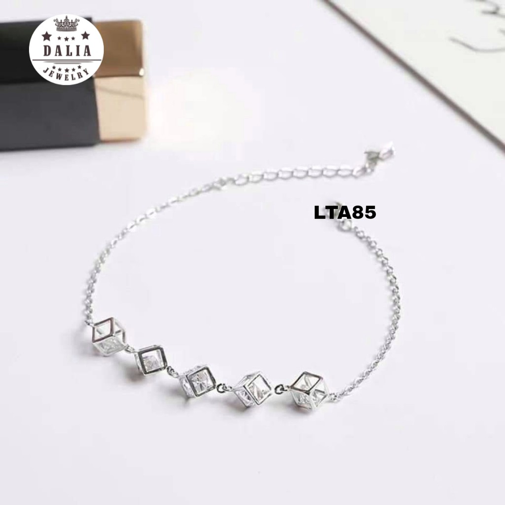 Lắc tay bạc nữ DaLiA Jewelry hình đá lúc lắc