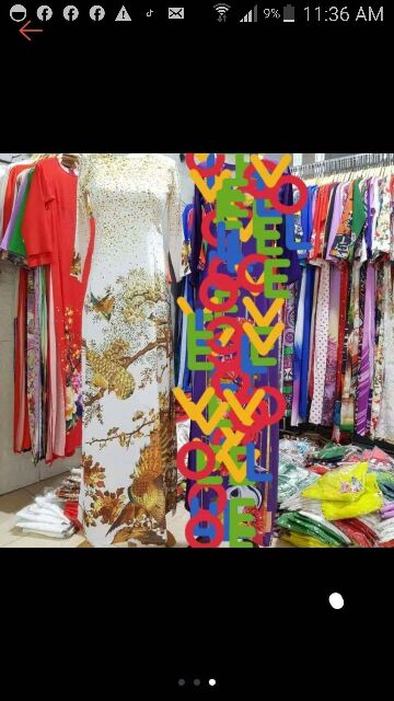 SALE 2 MÂU ÁO DÀI LỤA NHẬT 7D CO GIÃN SALE CHỈ 157K 1 ÁO MAY SẴN