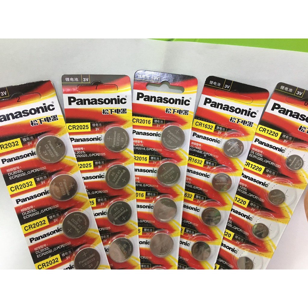 Vỉ 2 Viên Pin Panasonic CR2032, CR2025, CR2016, CR1632, CR1620, CR1616, CR1220 – Pin cúc Panasonic 3V Lithium