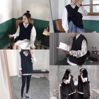 Áo kiểu dáng gile basic màu đen