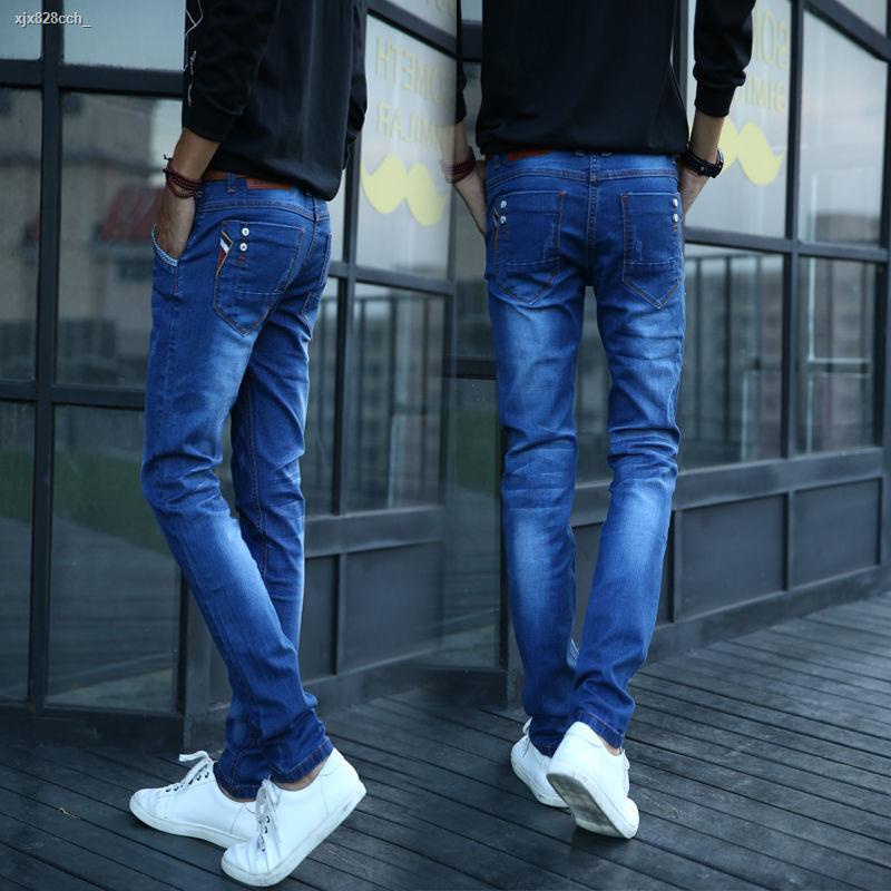 【2021】Mùa thu mới quần jean nam mỏng Chân phiên bản Hàn Quốc của xu hướng và đông âu tây thủy triều áo