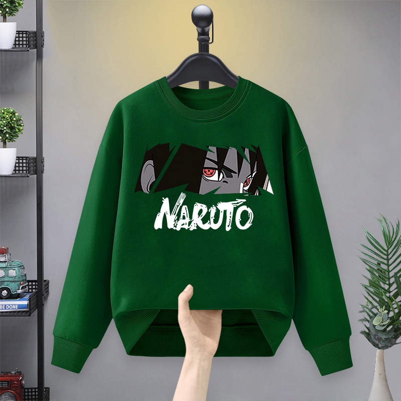 Áo Thun Nỉ Tay Dài Cổ Tròn In Hình Anime Thời Trang Cho Bé Trai