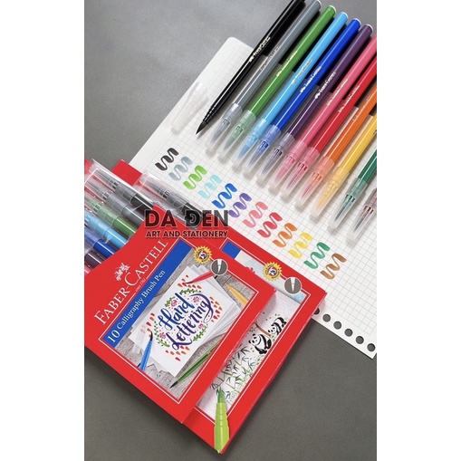 [Mã LIFEXANH03 giảm 10% đơn 500K] [DA ĐEN] Bút Thư Pháp Calligraphy Faber Castell 10/12 Màu