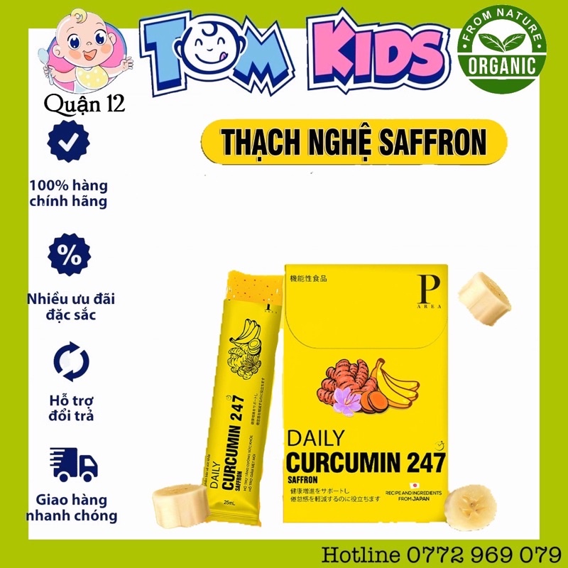 Thạch nghệ Saffron vị chuối 247 (Hộp 7 Gói) Date 12/2023